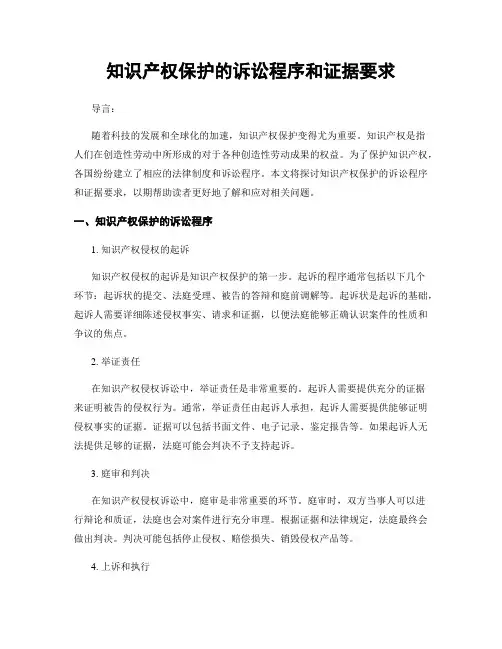知识产权保护的诉讼程序和证据要求