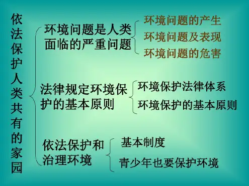 初一政治上学期依法保护人类共有的家园