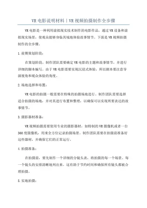 VR电影说明材料｜VR视频拍摄制作全步骤