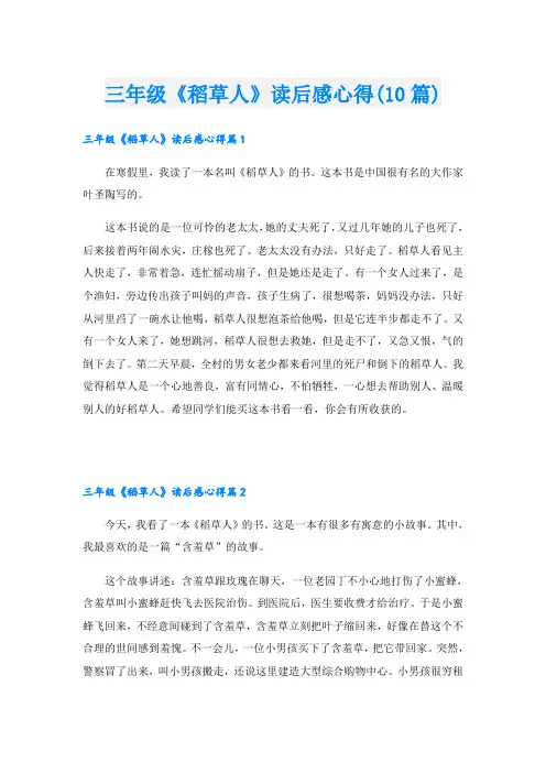 三年级《稻草人》读后感心得(10篇)