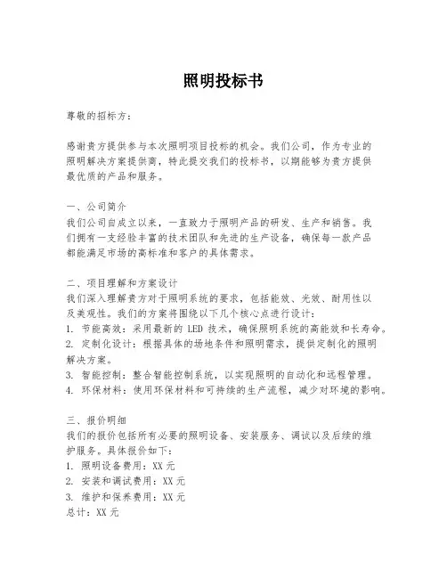 照明投标书