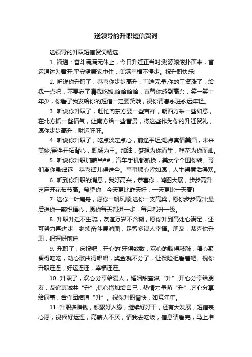 送领导的升职短信贺词精选
