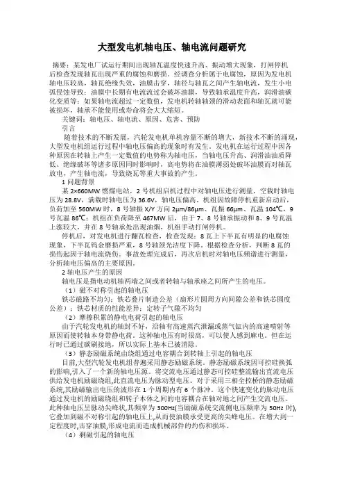 大型发电机轴电压、轴电流问题研究