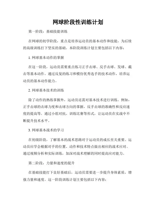 网球阶段性训练计划