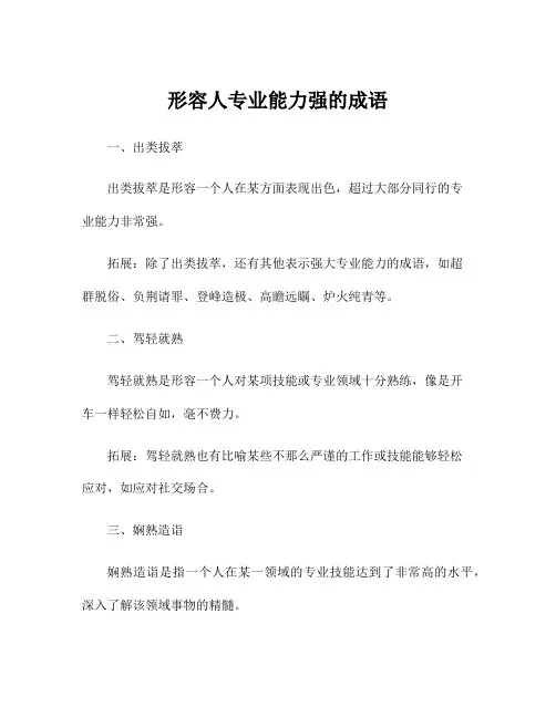 形容人专业能力强的成语