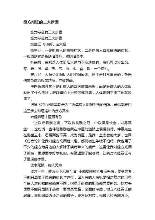 经方辩证的三大步骤