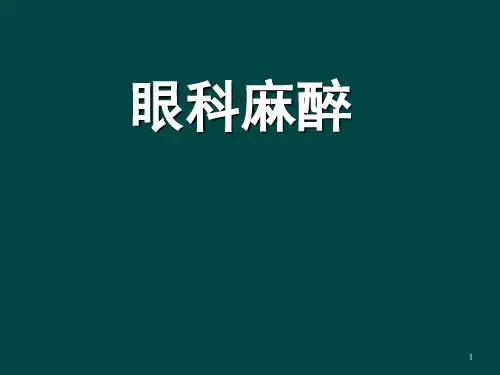 眼科麻醉PPT演示幻灯片