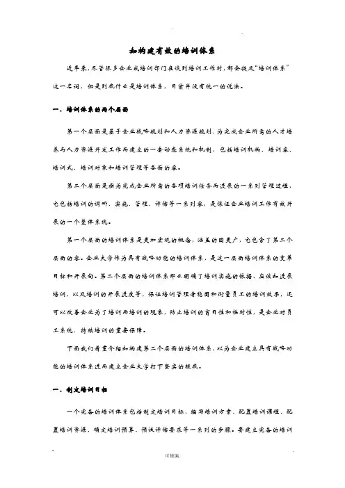 如何构建有效培训体系