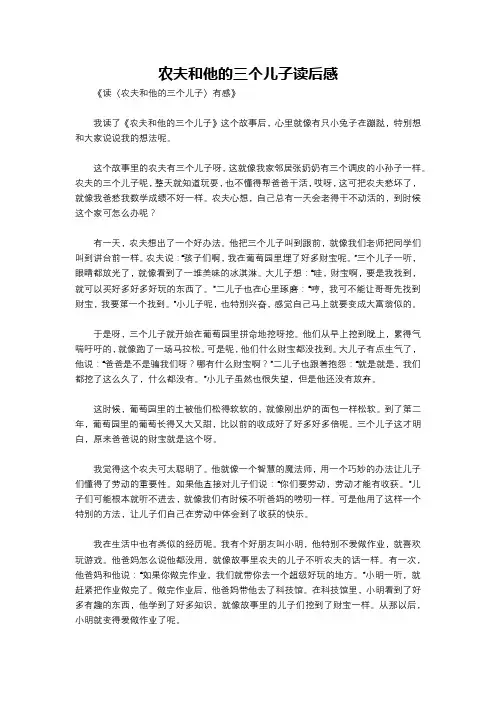 农夫和他的三个儿子读后感