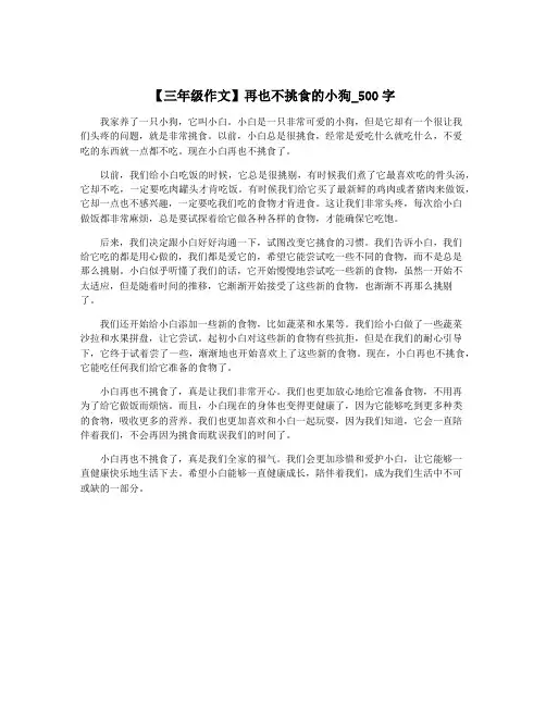 【三年级作文】再也不挑食的小狗_500字