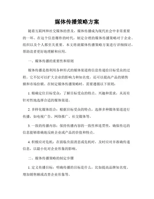 媒体传播策略方案