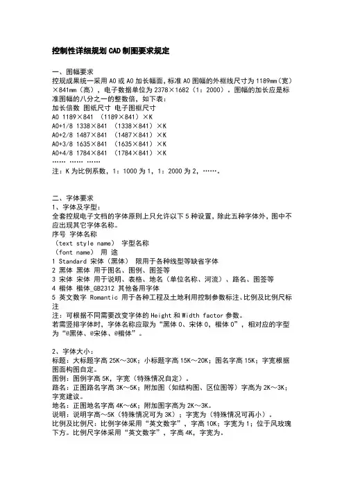 控制性详细规划制图要求规定