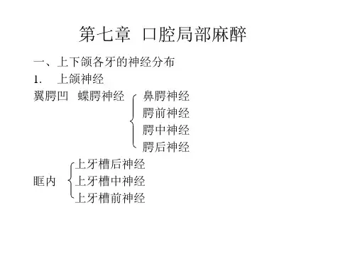 第7章 口腔局部麻醉 ppt