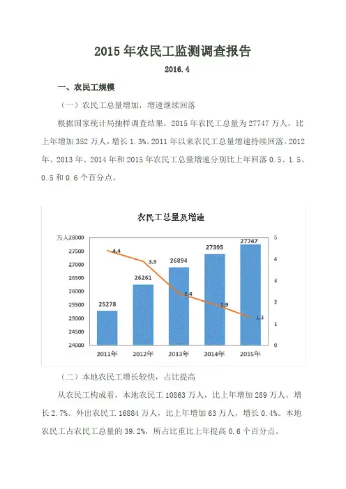 2015年农民工监测调查报告
