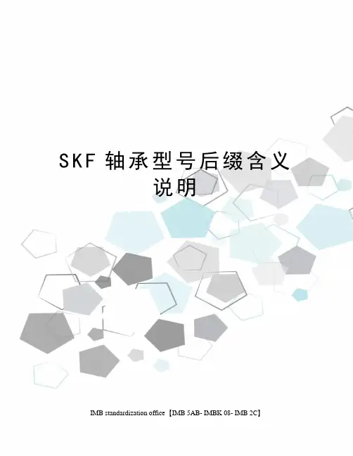 SKF轴承型号后缀含义说明