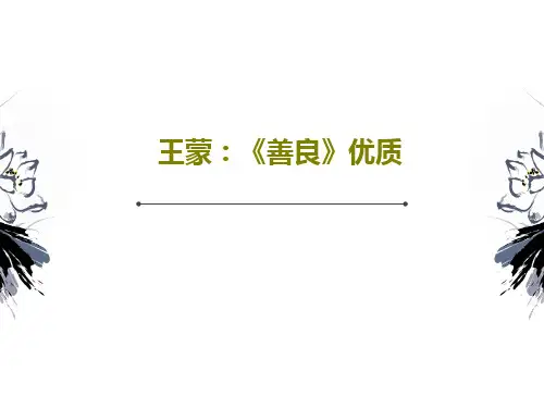 王蒙：《善良》优质25页PPT