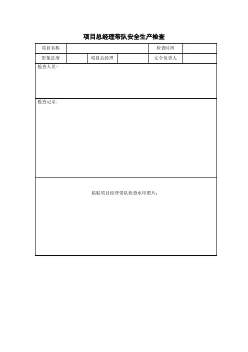 项目经理带班检查记录