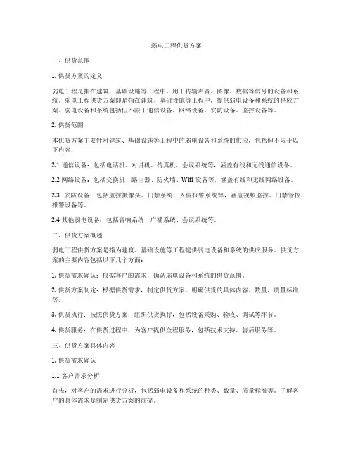 弱电工程供货方案