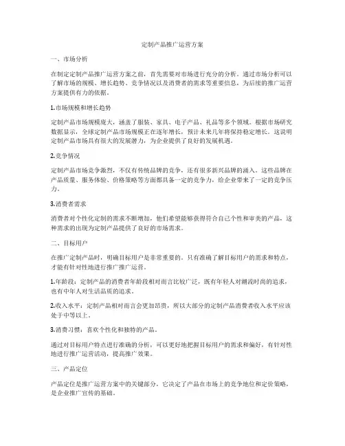定制产品推广运营方案