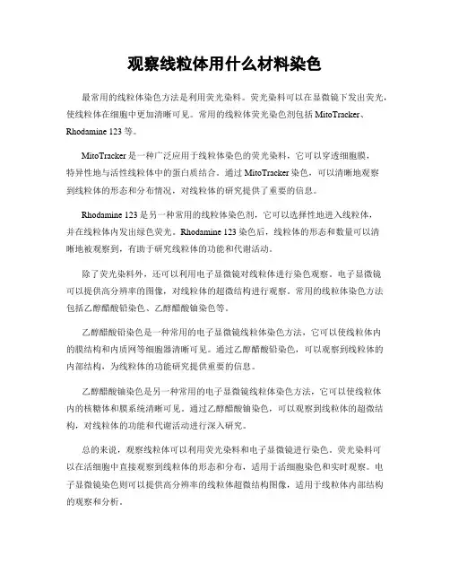 观察线粒体用什么材料染色