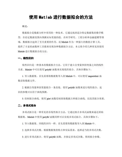 使用Matlab进行数据拟合的方法