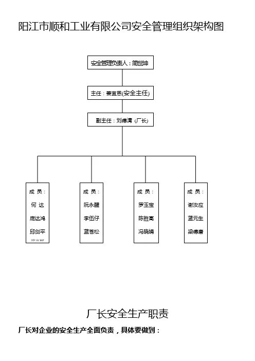 某公司安全管理组织架构图