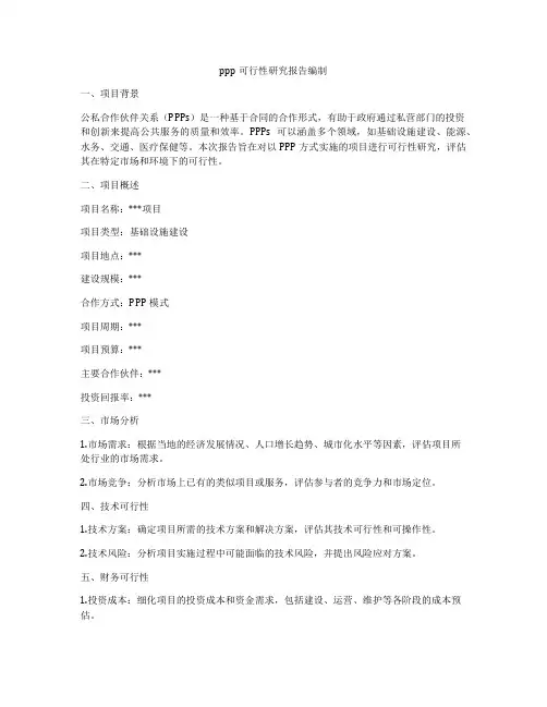 ppp可行性研究报告编制
