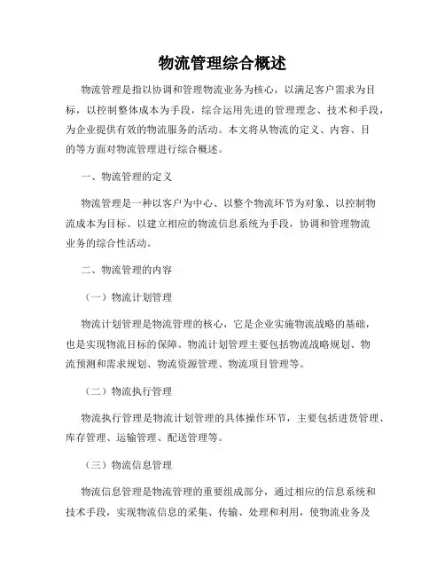 物流管理综合概述