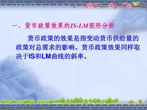 第十五 十六章  货币政策效果与两政相机抉择(3)