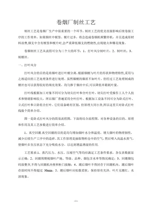 卷烟厂制丝工艺---精品管理资料