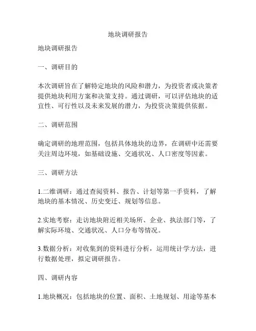 地块调研报告