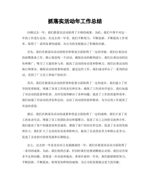 抓落实活动年工作总结
