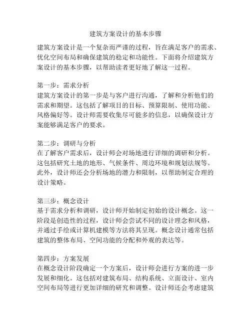 建筑方案设计的基本步骤