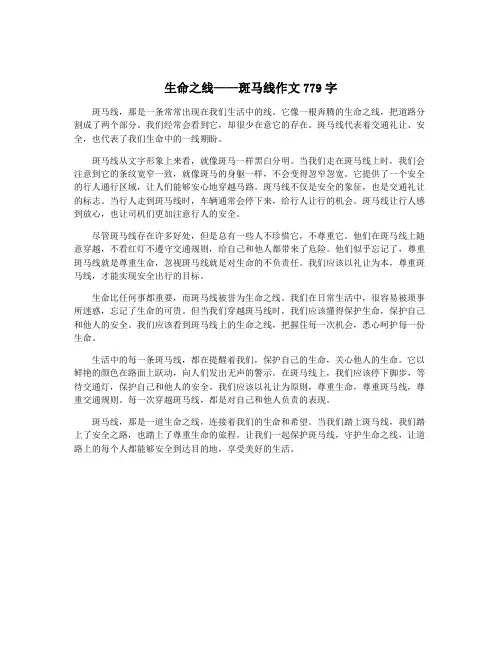 生命之线——斑马线作文779字