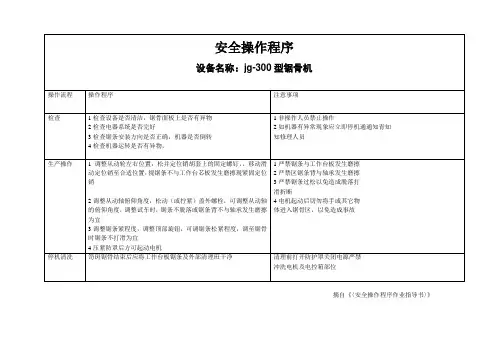 锯骨机安全操作程序