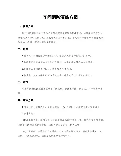 车间消防演练方案