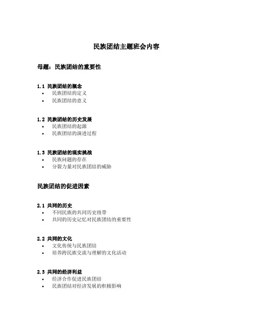 民族团结主题班会内容
