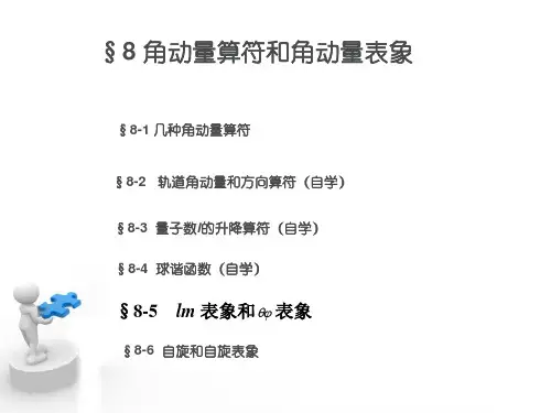 高等量子力学 角动量算符和角动量表象  自旋表象