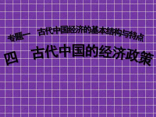 《古代中国的经济政策》课件(20张PPT)(人民版必修2)