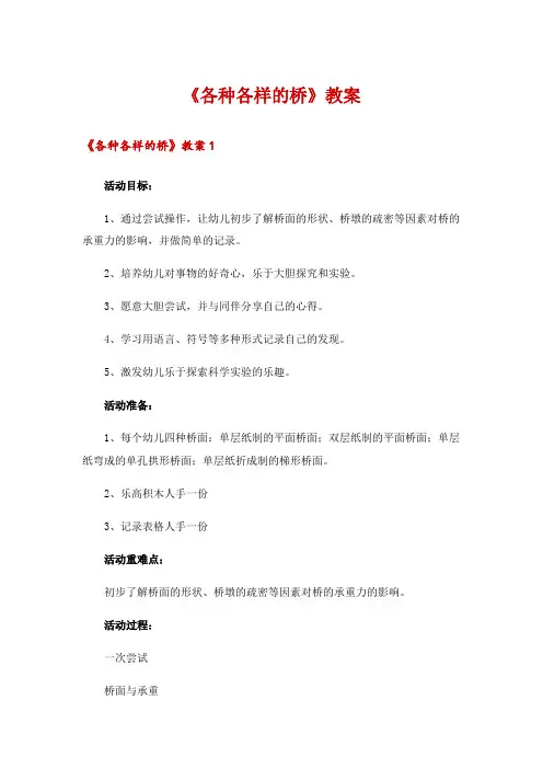 2024年《各种各样的桥》教案