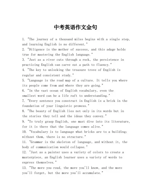 中考英语作文金句