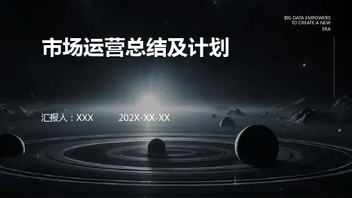 市场运营总结及计划PPT
