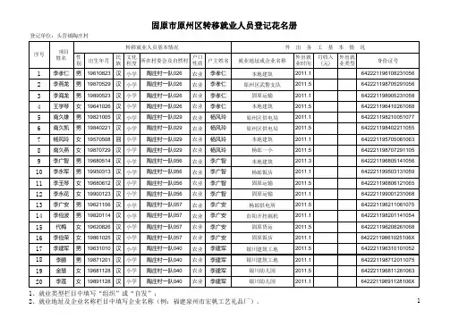 劳务登记表