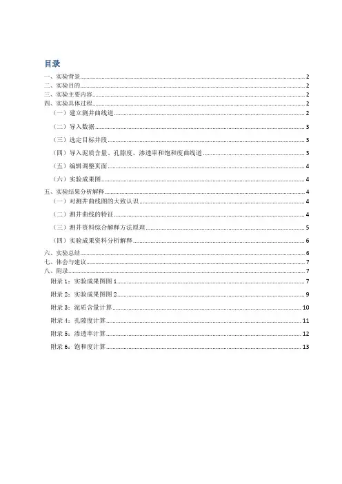 测井实验报告