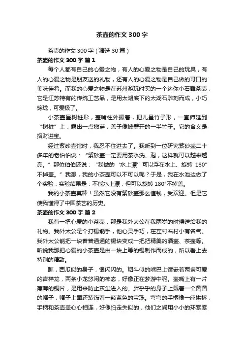 茶壶的作文300字（精选30篇）