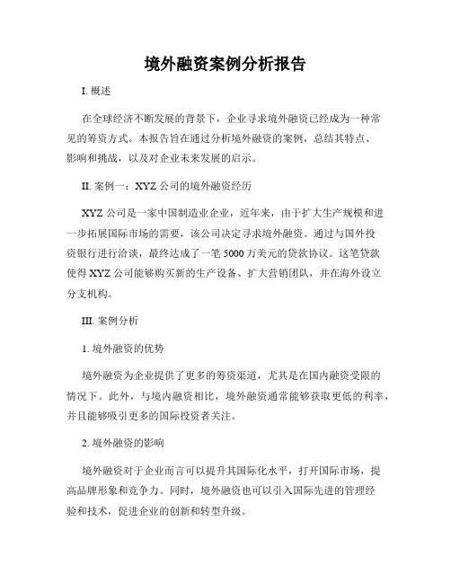 境外融资案例分析报告