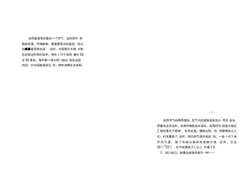 绿色卡通谷雨小报word模板
