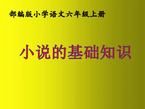 部编版六年级上册《小说基础知识》课件
