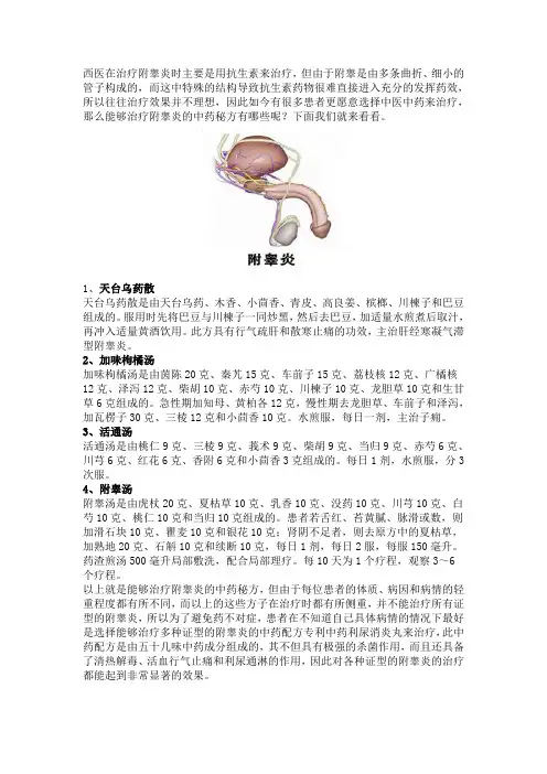 附睾炎中药秘方大全