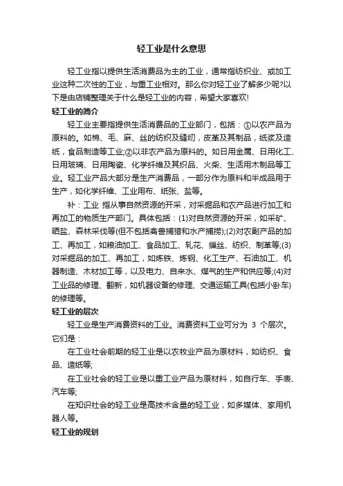 轻工业是什么意思